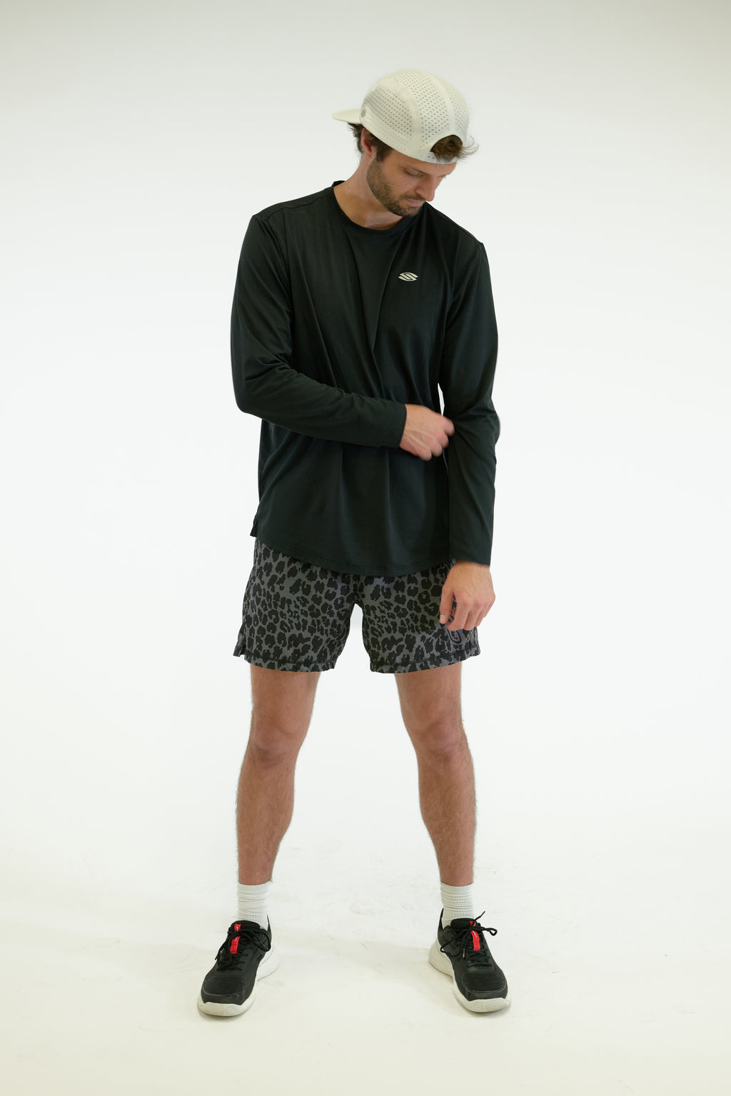 Black Leopard Shorts